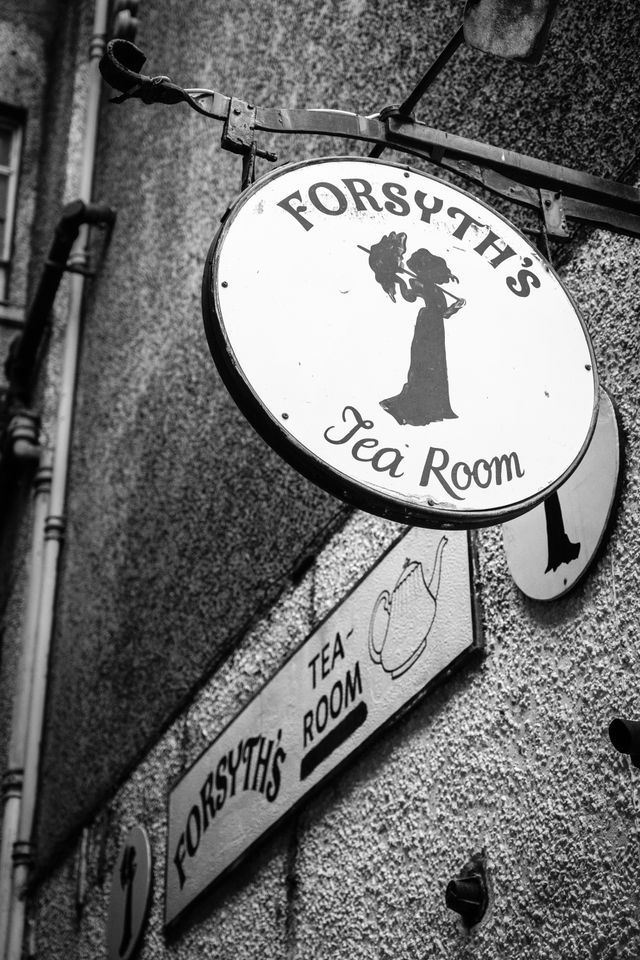 A sign for Forsyth's Tea Room.