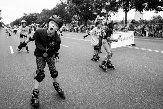 A roller skater on the Independence Day Parade in Washington, DC.