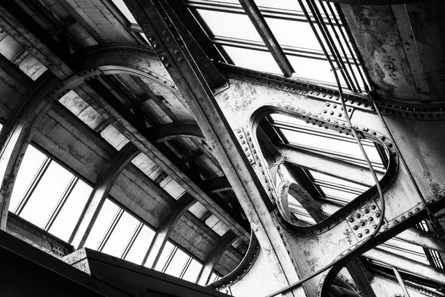 Detail of the texture of the beams of the ceiling of Newark Penn Station in New Jersey.