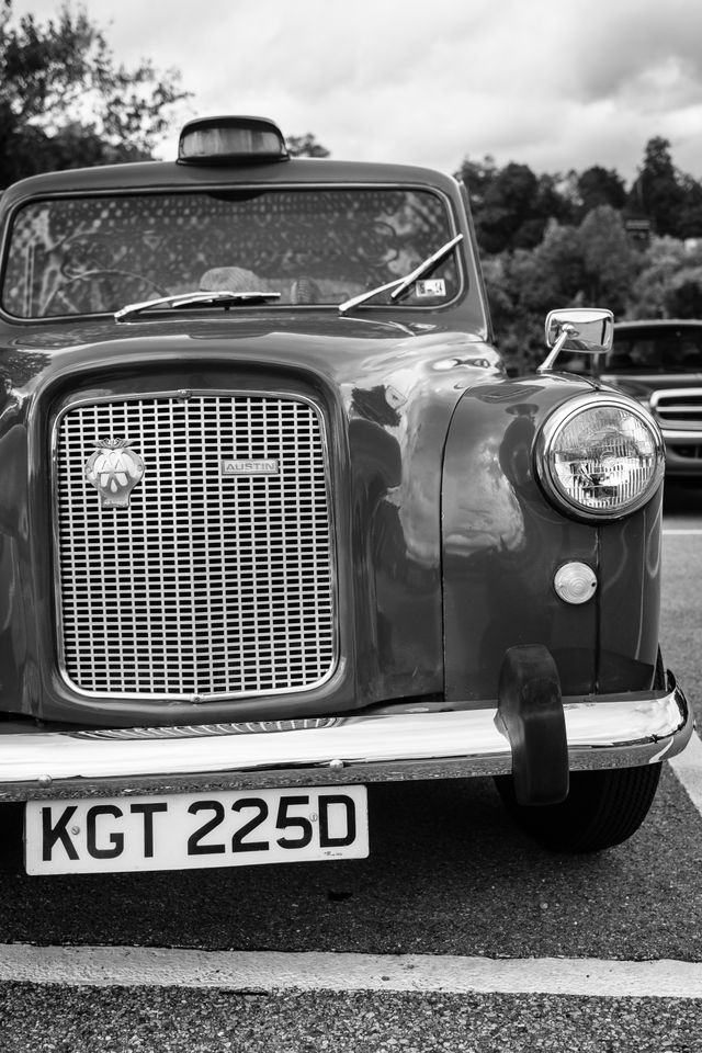 A British Austin taxi.