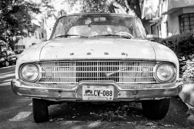 An old car in Condesa, Mexico City.