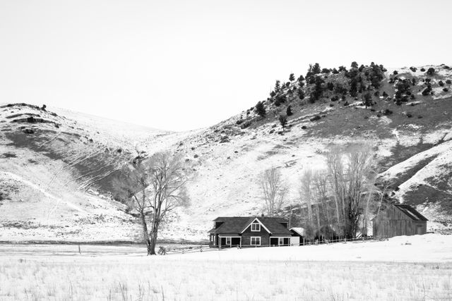 The Miller Ranch at the National Elk Refuge, with Millers Butte in the background.