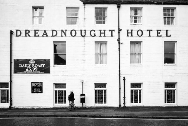 The facade of the Dreadnought Hotel in Callander, Scotland.