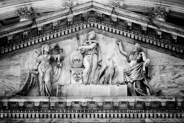 Detail of Genius of America, the pediment above the east entrance of the U.S. Capitol.