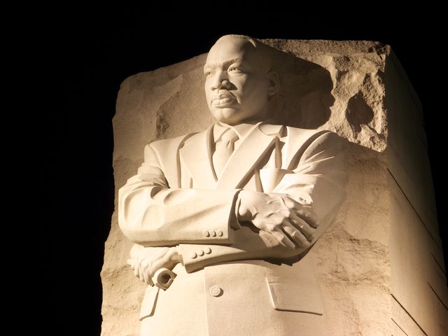 Statue of Martin Luther King at the Martin Luther King Jr. Memorial.