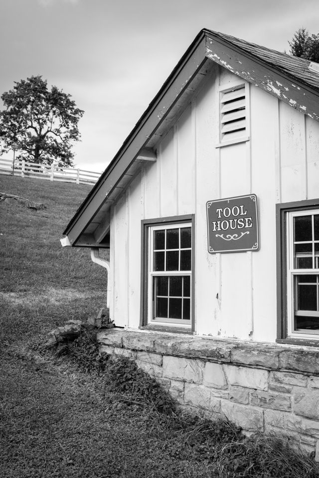 A tool house at Round Hill Park & Farm.