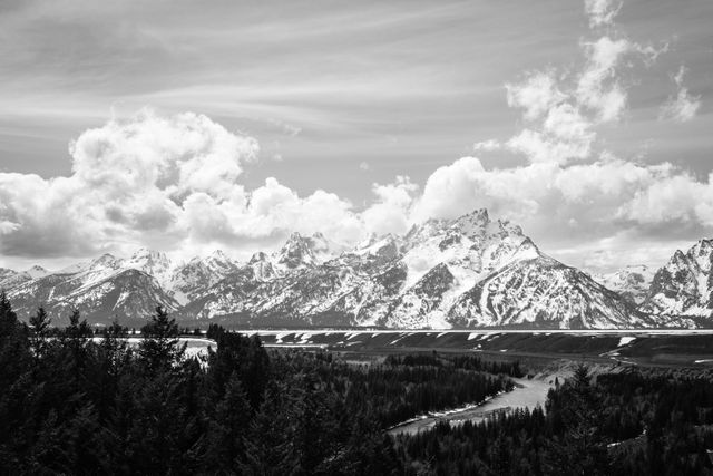 The Tetons, seen from the Snake River Overlook.