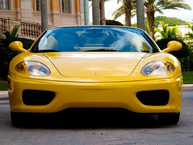 A yellow Ferrari.