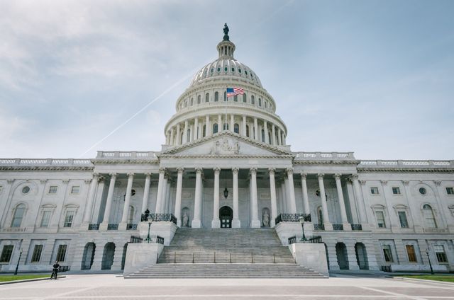 View of the United States Capitol Building from the East Front.