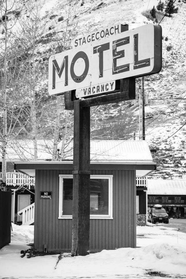 A sign at the Stagecoach Motel in Jackson, Wyoming.