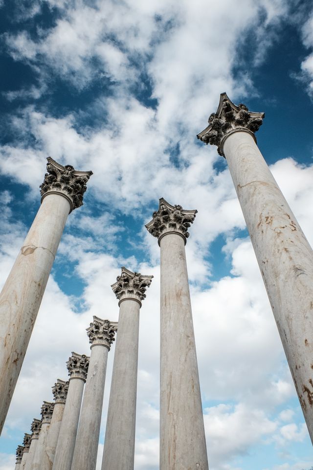 The National Capitol Columns at the United States National Arboretum in Washington, DC.