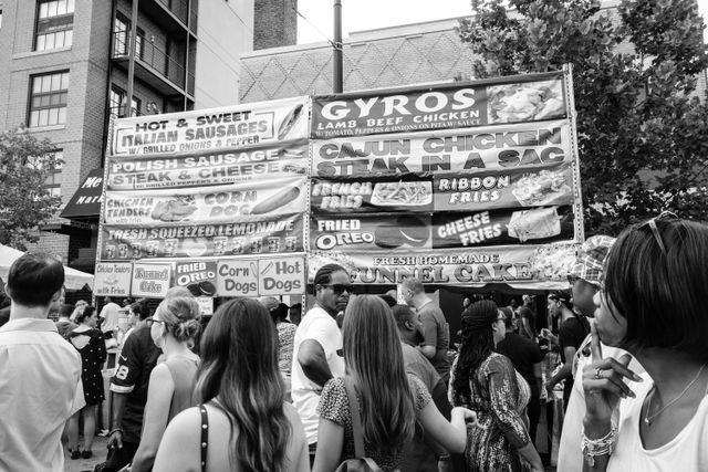 A street vendor offering such delicacies as fried Oreos, funnel cake, and others, at the H Street Festival in Washington, DC.