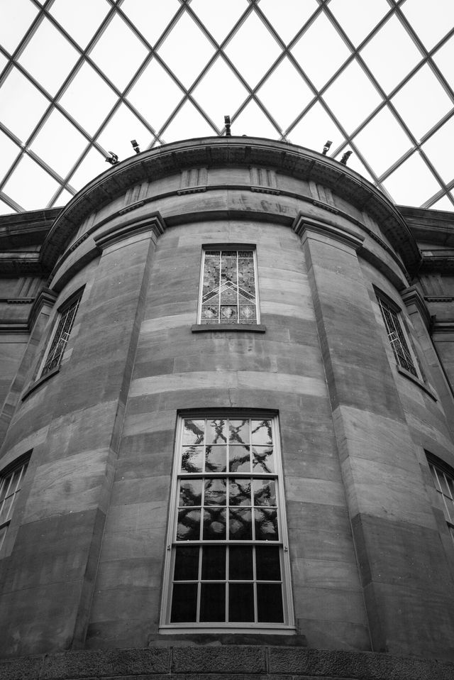 The interior of the Kogod Courtyard at the National Portrait Gallery.