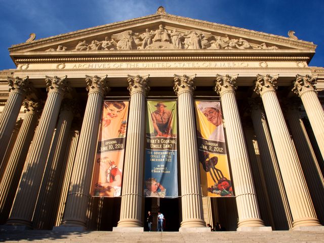 The National Archives building.