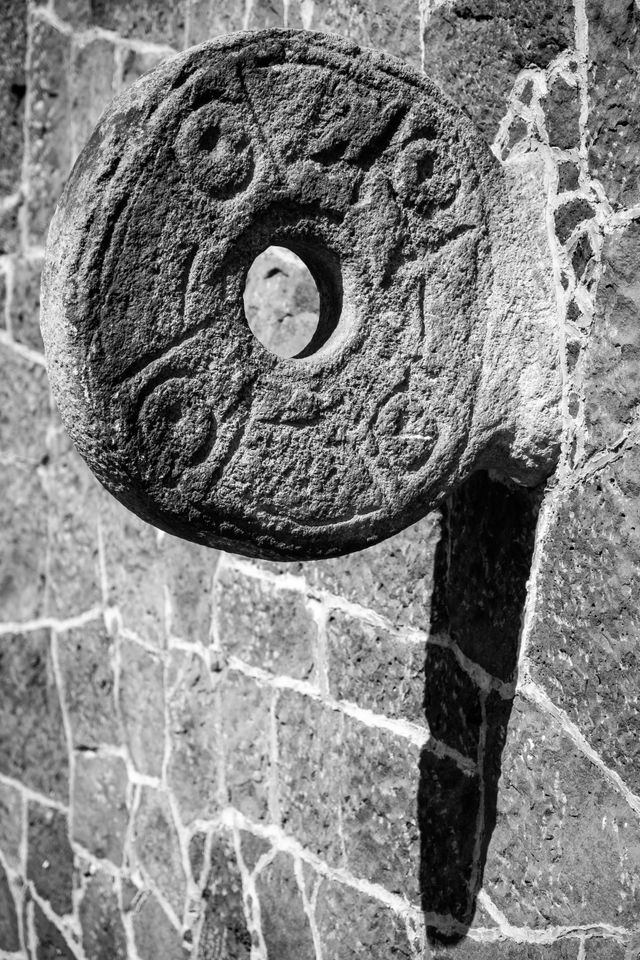 A mesoamerican ballgame hoop at the Diego Rivera Museum in Coyoacán.