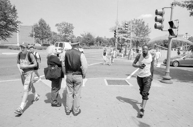 People walking on the street near Eastern Market.